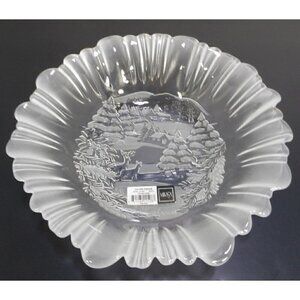MIKASA Winter Dreams 10.75" round crystal glass serving bowl made in Germany NEW